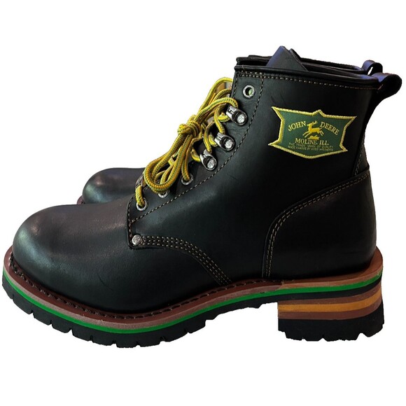 John Deere Skechers Cascades Mens sz 11 Black Leather Work Boots 6” Goodyear NEW main image 13